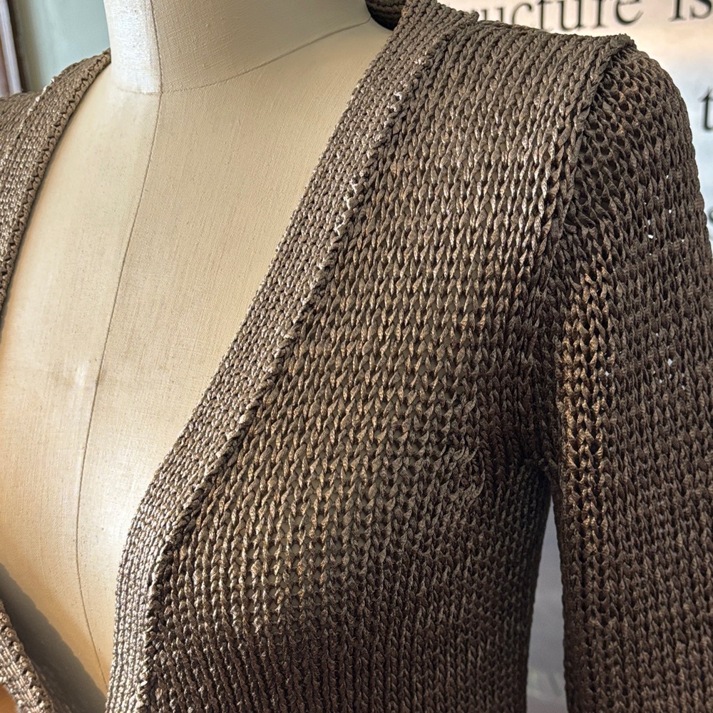 J. Crew Taupe Knit V-Neck Button Front Cardigan XS: Like new! - Picture 3 of 8